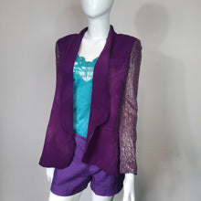 Load image into Gallery viewer, Truth &amp; Pride Silk Sequin Sleeve Blazer Size S
