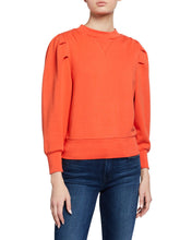 Load image into Gallery viewer, Frame Shirred Puff Sleeve Sweatshirt in Sunkist Size XL
