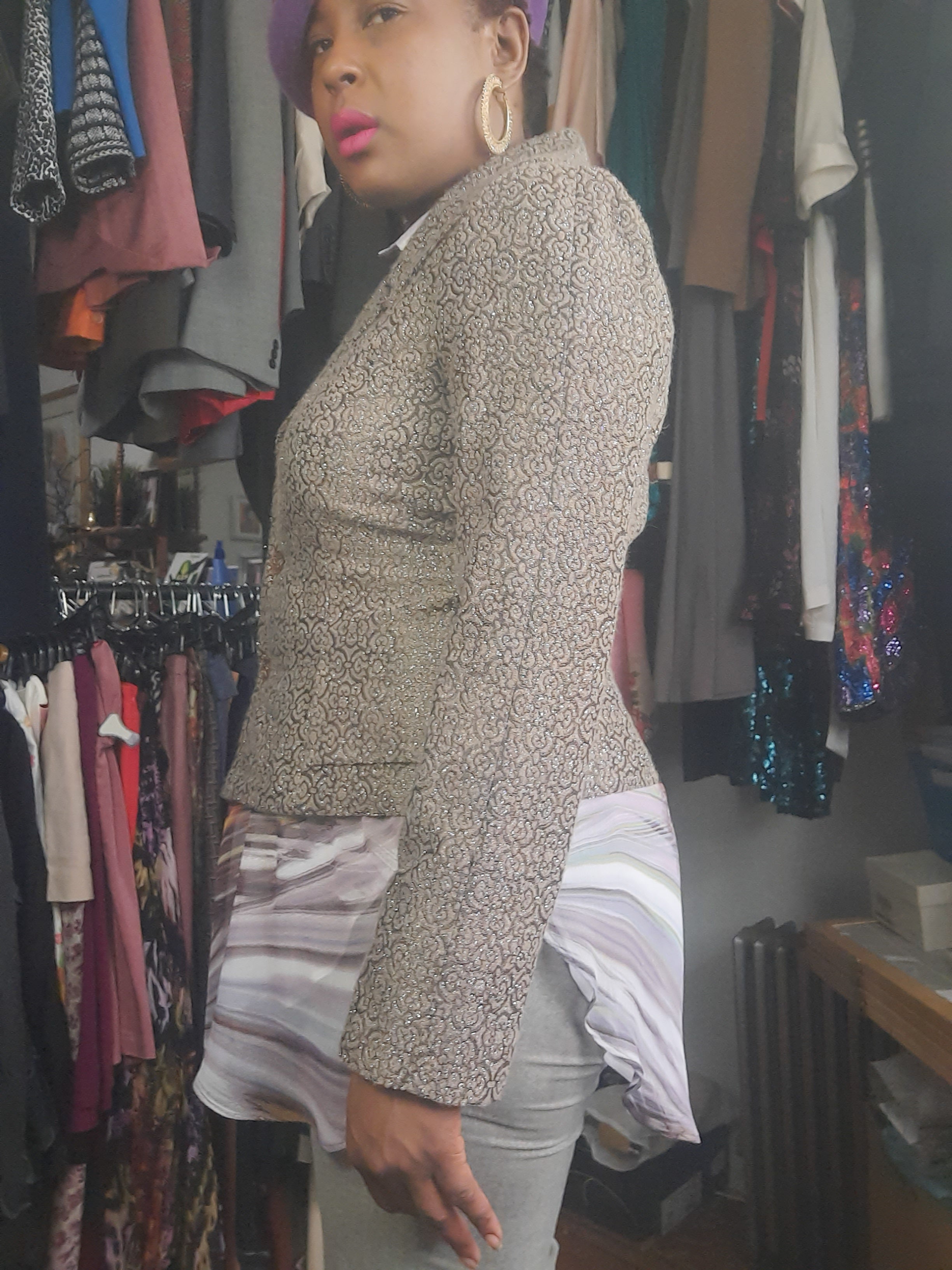 Carmen Marc Valvo Brocade Blazer Size 14