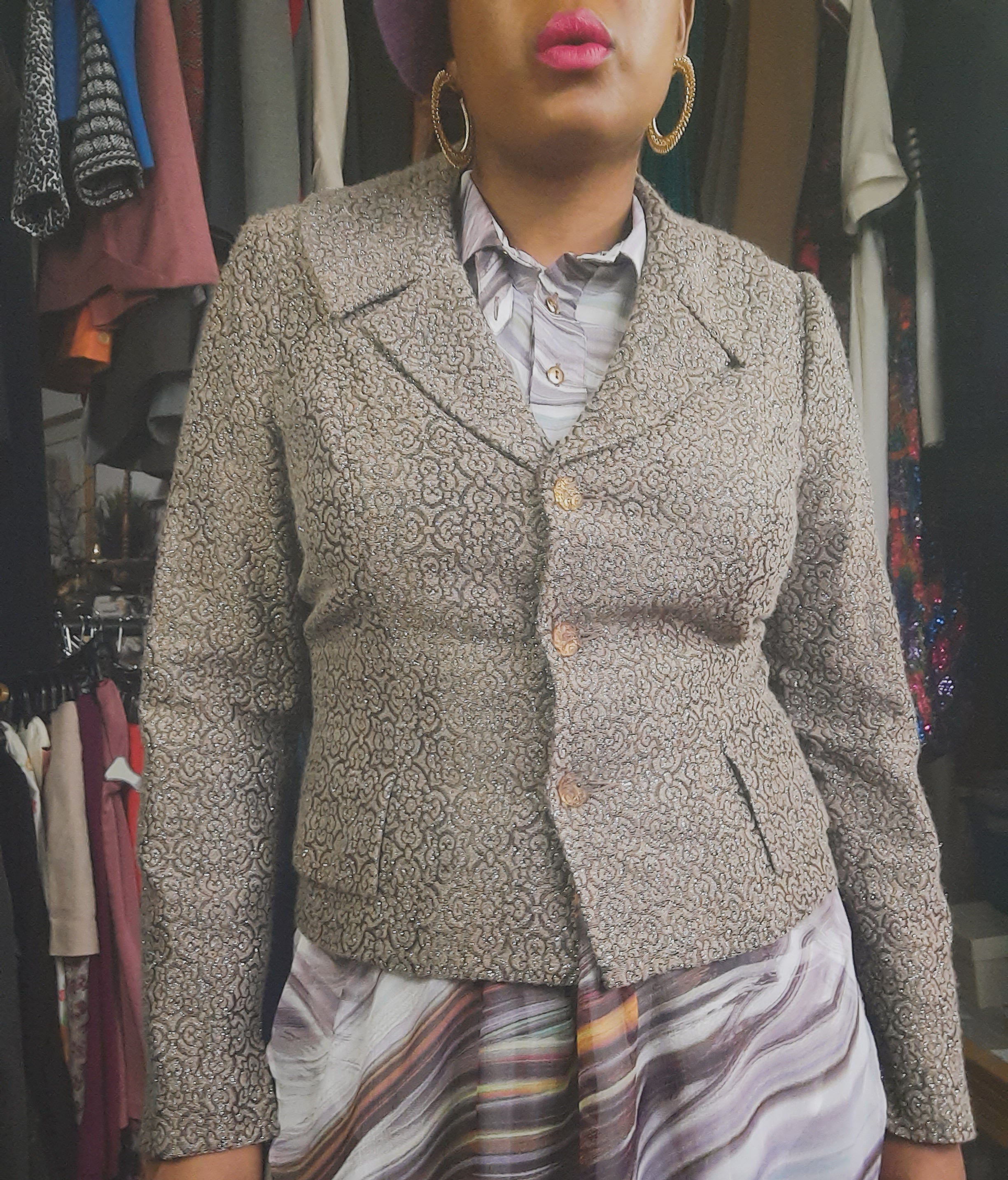 Carmen Marc Valvo Brocade Blazer Size 14