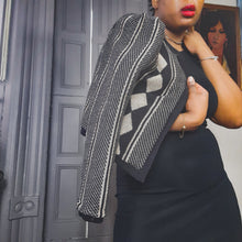 Load image into Gallery viewer, Reversible Metallic Knit Cardigan Size

