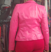 Load image into Gallery viewer, Pink Leather Blazer Jacket Size M
