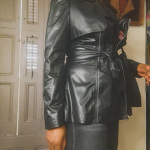 Load image into Gallery viewer, OMO Norma Kamali Crop Trench Coat Size M
