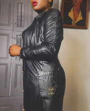 Load image into Gallery viewer, Leather Craft Coat Dress size 4
