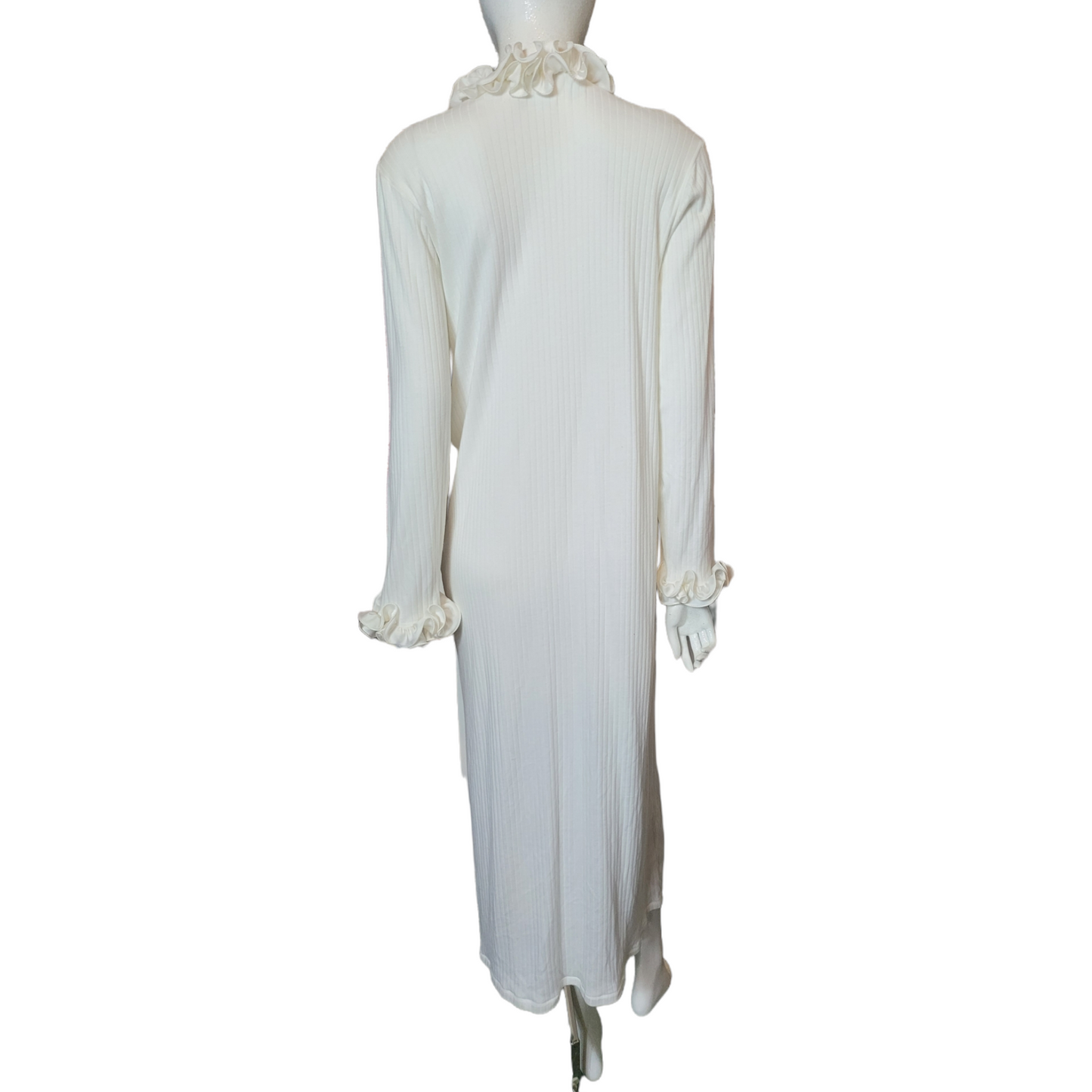 Maria Scotto Ribbed Ruffled Robe Dress Size M/L