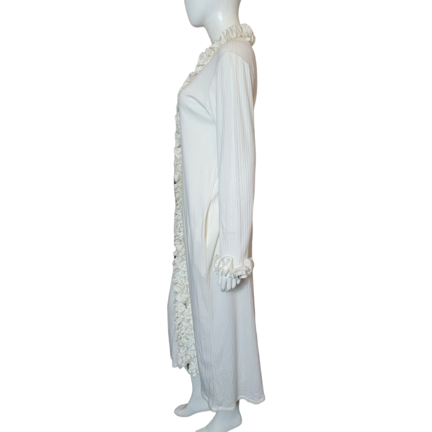 Maria Scotto Ribbed Ruffled Robe Dress Size M/L