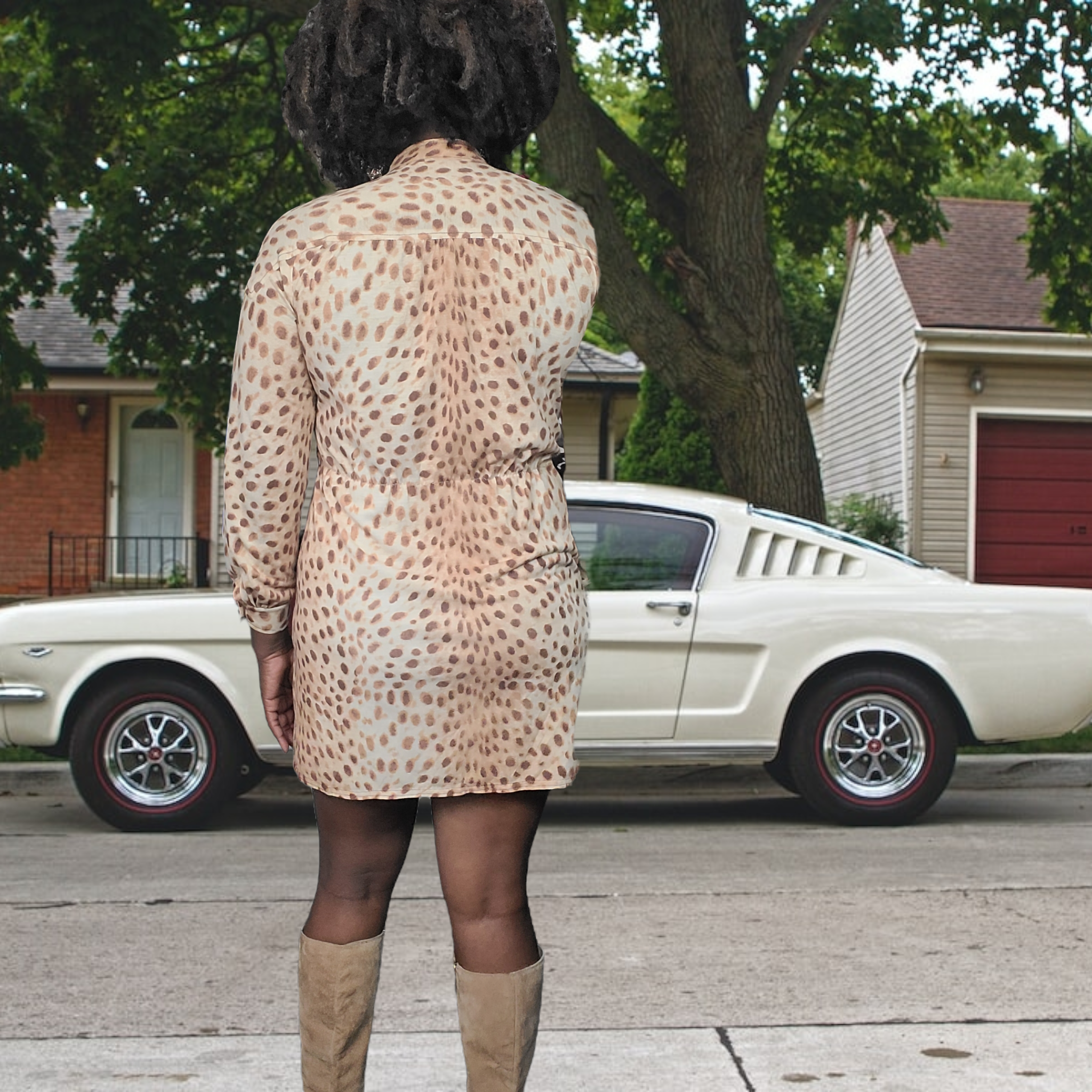 Vintage 1960s  R & K Originals Leopard Print Mini Dress Size M