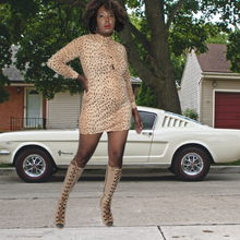 Load image into Gallery viewer, Vintage 1960s  R &amp; K Originals Leopard Print Mini Dress Size M
