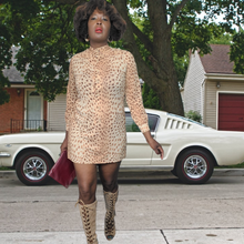 Load image into Gallery viewer, Vintage 1960s  R &amp; K Originals Leopard Print Mini Dress Size M

