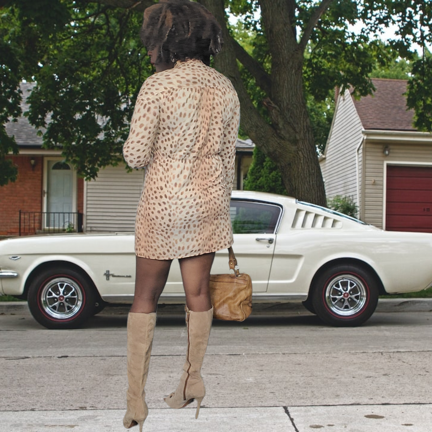 Vintage 1960s  R & K Originals Leopard Print Mini Dress Size M