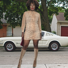Load image into Gallery viewer, Vintage 1960s  R &amp; K Originals Leopard Print Mini Dress Size M