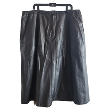 Load image into Gallery viewer, 80s Vintage Black Leather Skirt Size XXL