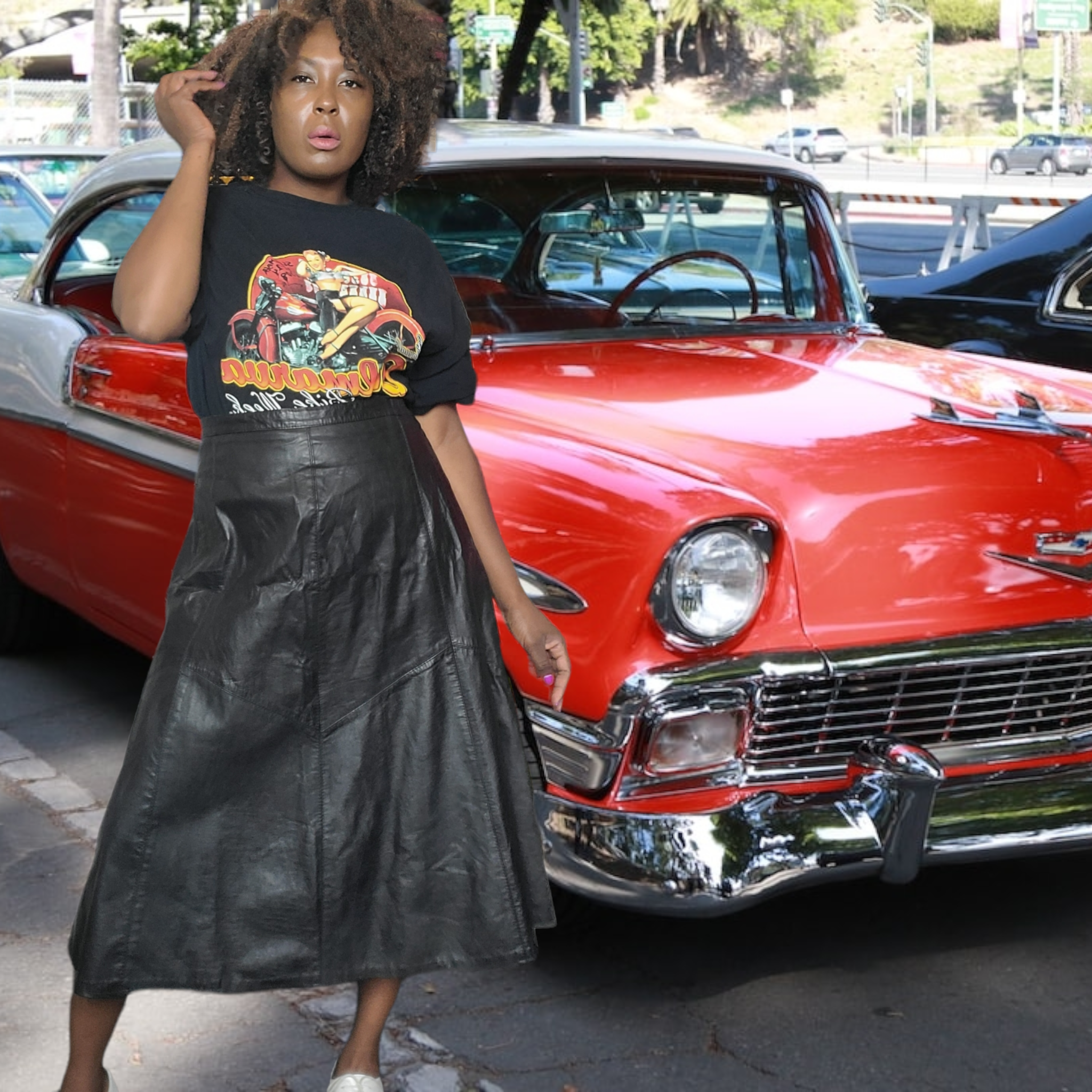 80s Vintage Black Leather Skirt Size XXL – Lucille Golden Vintage, LLC