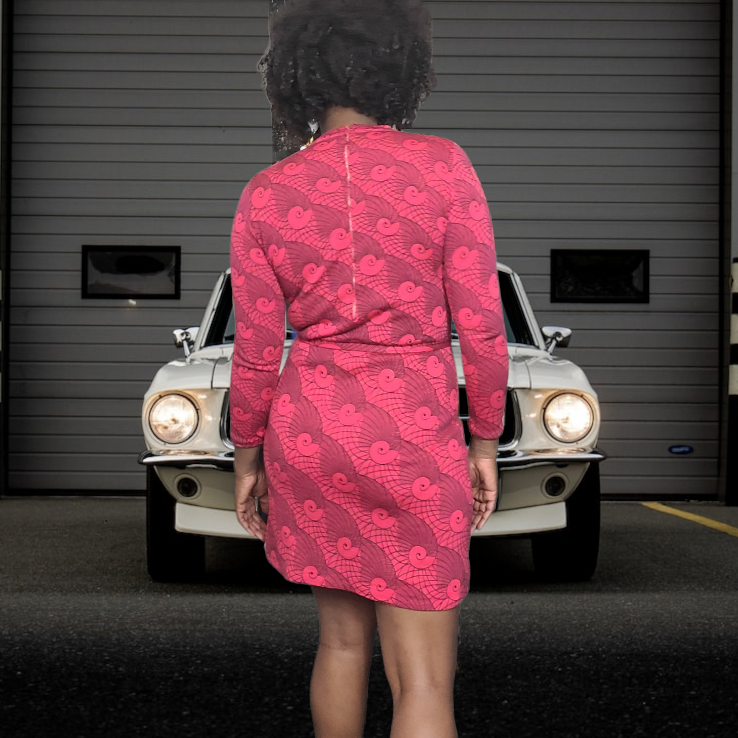 60s Pelilla B Altman & Co Hand Printed Wool Dress, Reimagined by Narai Lucille