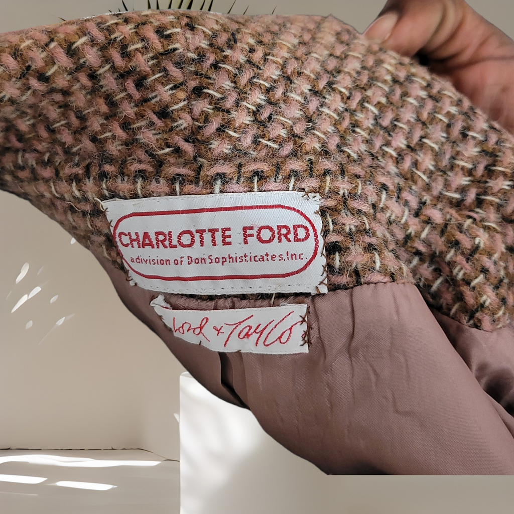 70s Vintage Tweed Jacket Charlotte Ford For Lord & Taylor Tweed Blazer