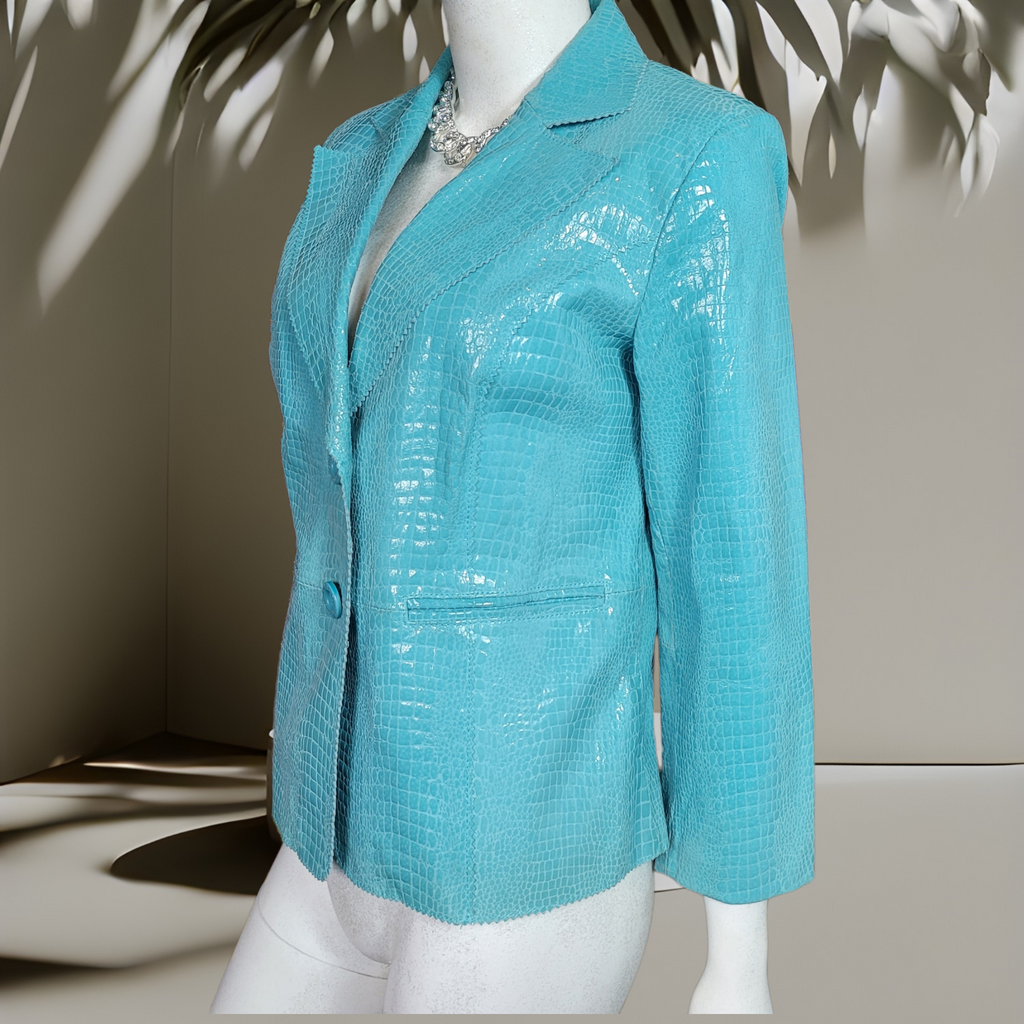 90s Vintage Leather Blazer Bradley Bayou