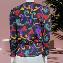 Load image into Gallery viewer, 80s Vintage Wool Shirts Richard Warren Printed Peplum Top Size 6
