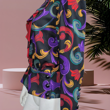 Load image into Gallery viewer, 80s Vintage Wool Shirts Richard Warren Printed Peplum Top Size 6
