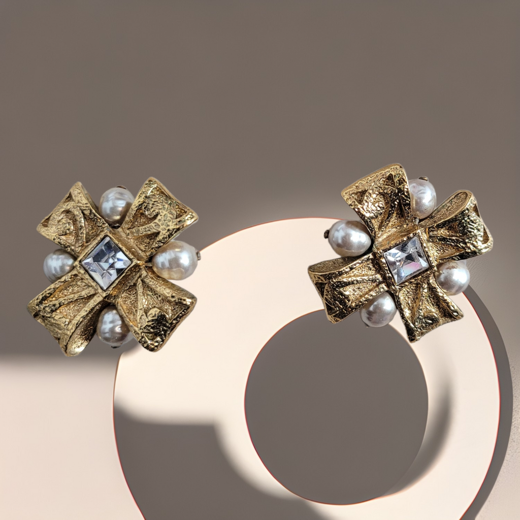 80s Vintage Clip-On Earrings Christian Lacroix