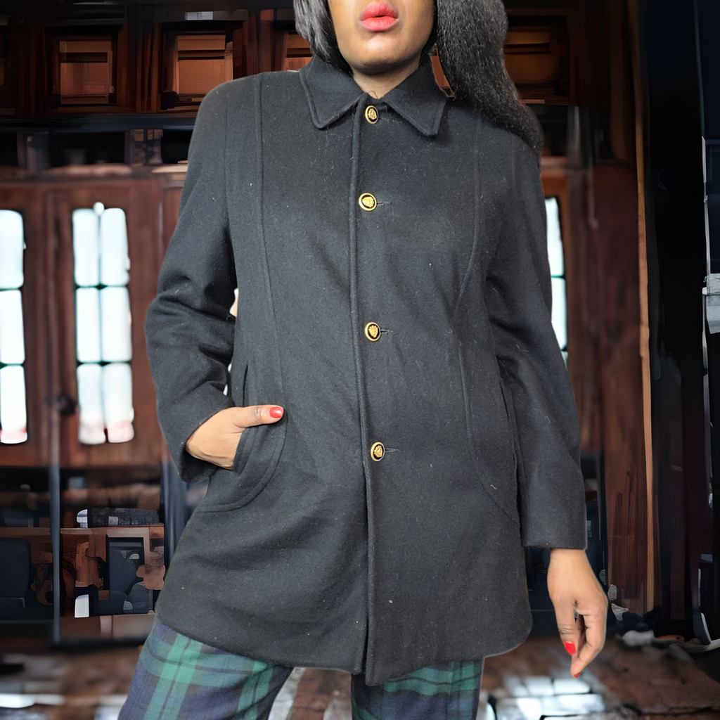 Shop Vintage Wool Coats- 90s Mackintosh Wool Peacoat - Lucille Golden Vintage