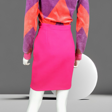 Load image into Gallery viewer, 90s Hot Pink Vintage Gianfranco Ferre Hot Pink Wool Pencil Skirt size S
