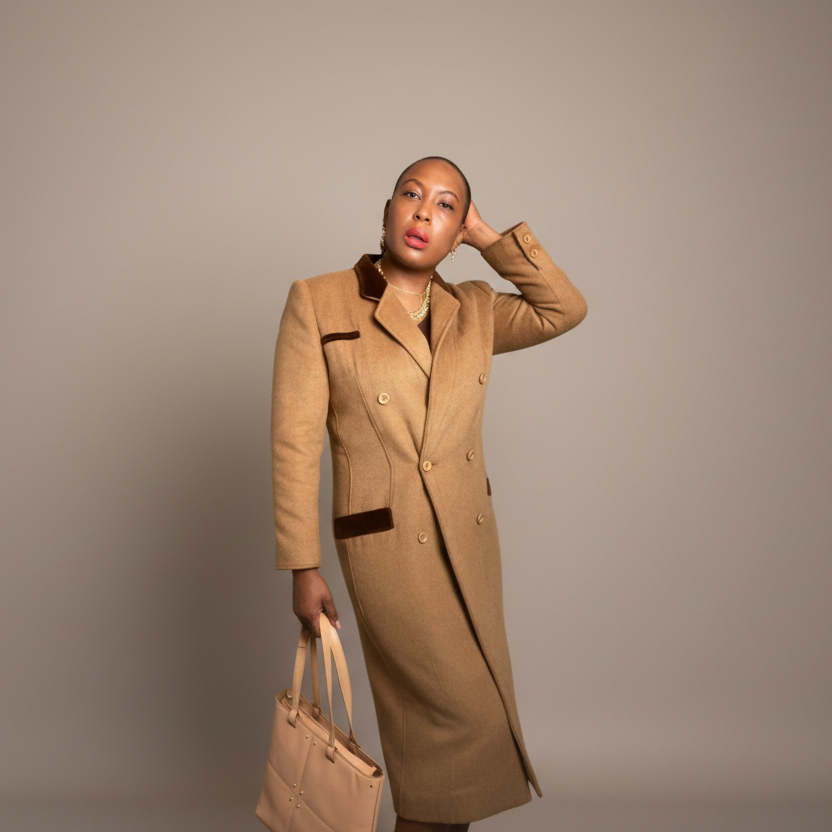 1960s Vintage Valentino Boutique Camel Hair Coat Size Large