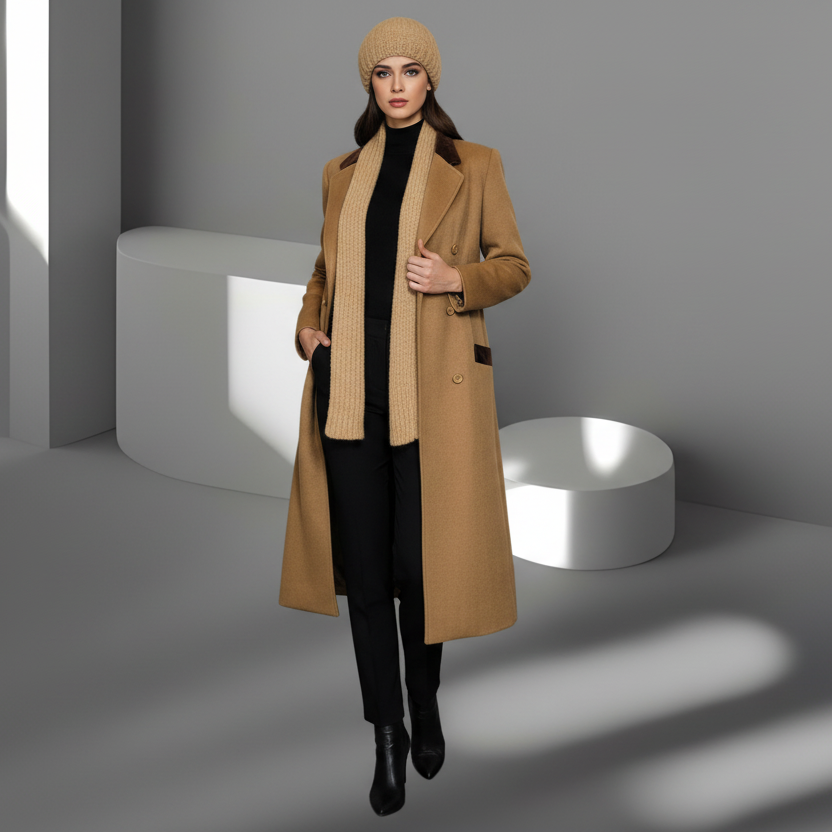 1960s Vintage Valentino Boutique Camel Hair Coat Size Large