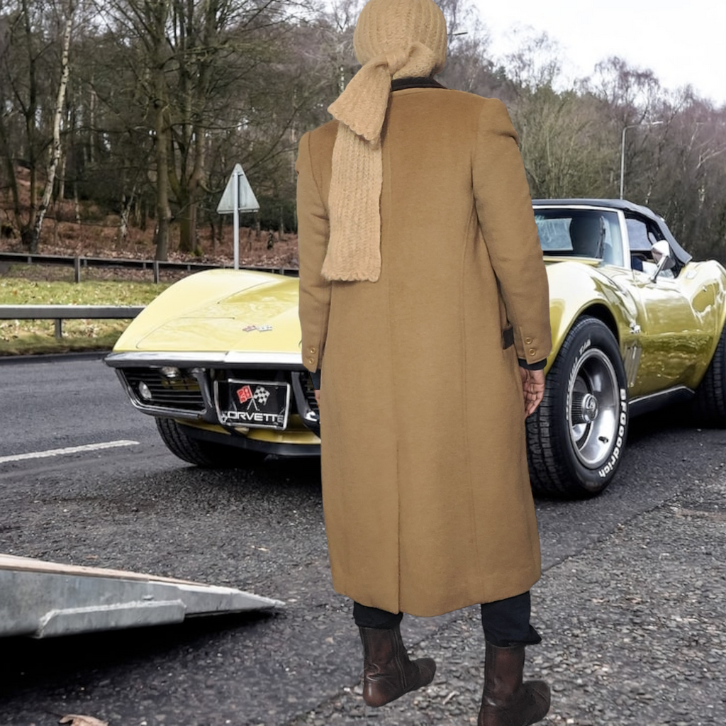 1960s Vintage Valentino Boutique Camel Hair Coat Size Large