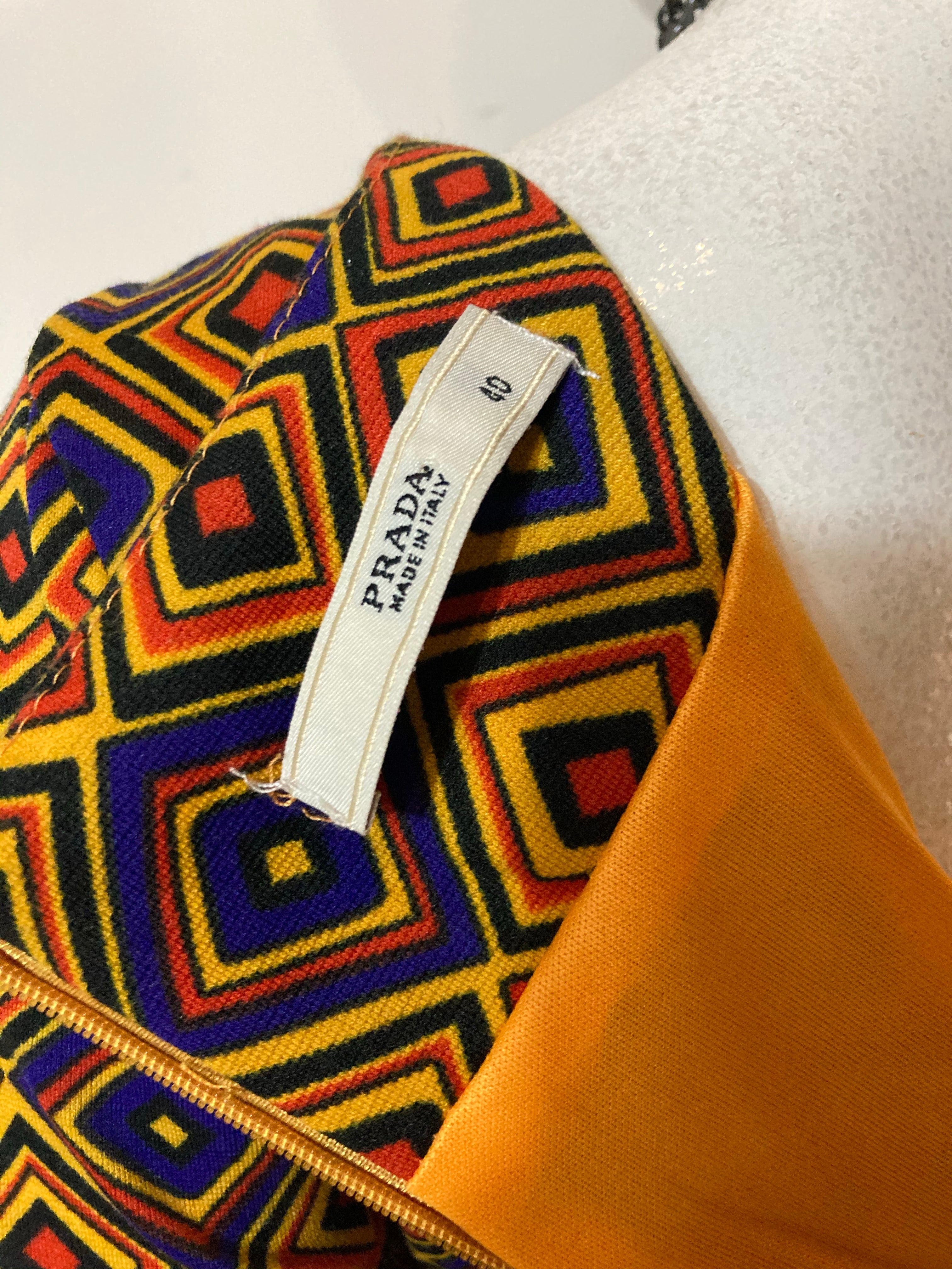 Vintage Geometric Print Sheath Dress Size M