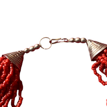 Load image into Gallery viewer, Faux Red Coral Seed Multi Strand Necklace