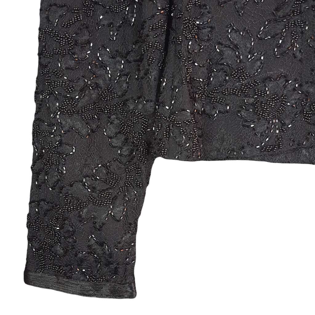 Carmen Marc Valvo Beaded Bodice Blouse Size 4