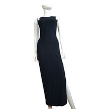 Load image into Gallery viewer, Vintage Newport  Black Jersey Midi Dress Size S
