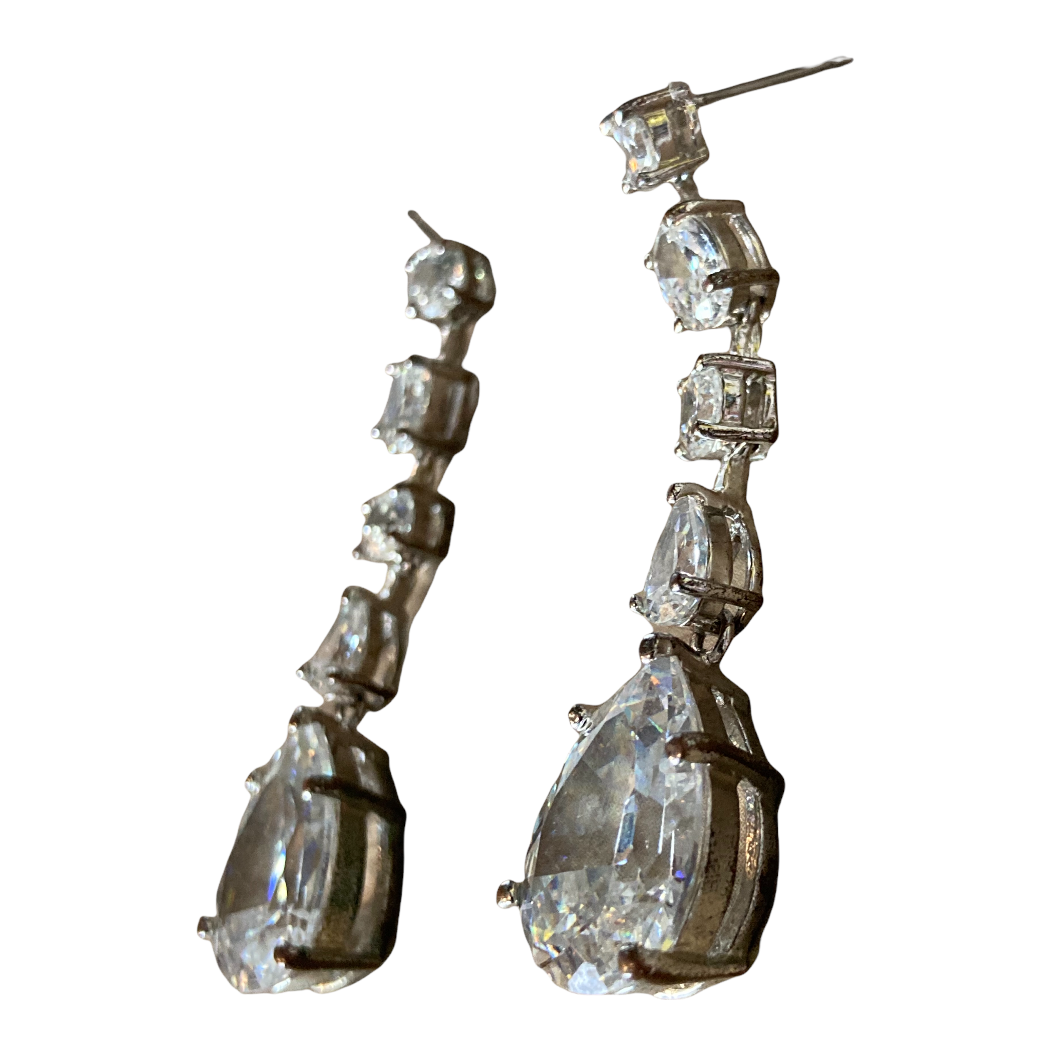Vintage Crystal Single Drop Earrings