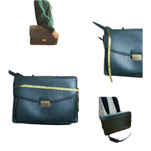 Load image into Gallery viewer, 1970s Coach Combination Lock Leather Briefcase Green Messenger Bag
