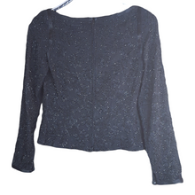 Load image into Gallery viewer, Carmen Marc Valvo Beaded Bodice Blouse Size 4

