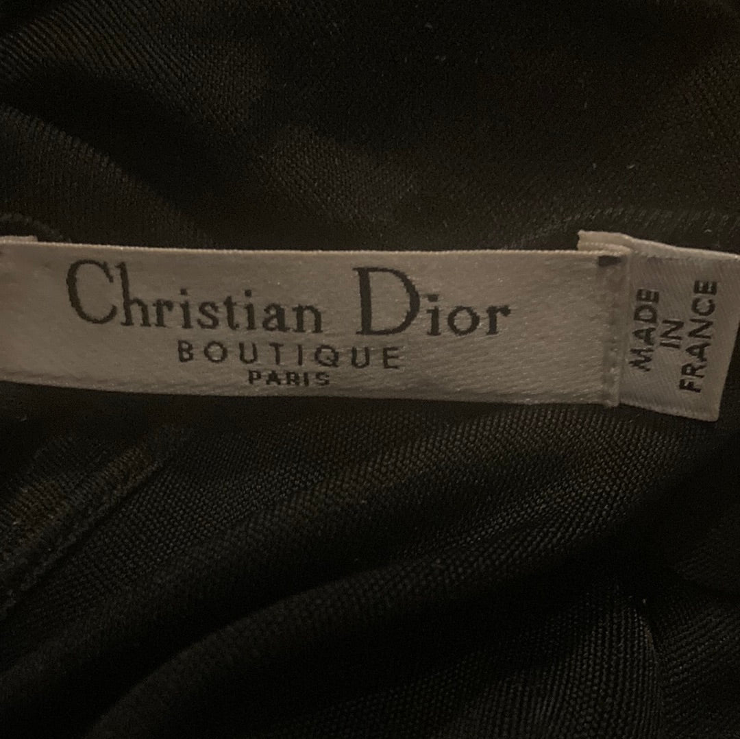 90s Christian Dior Black Jersey Knit Top