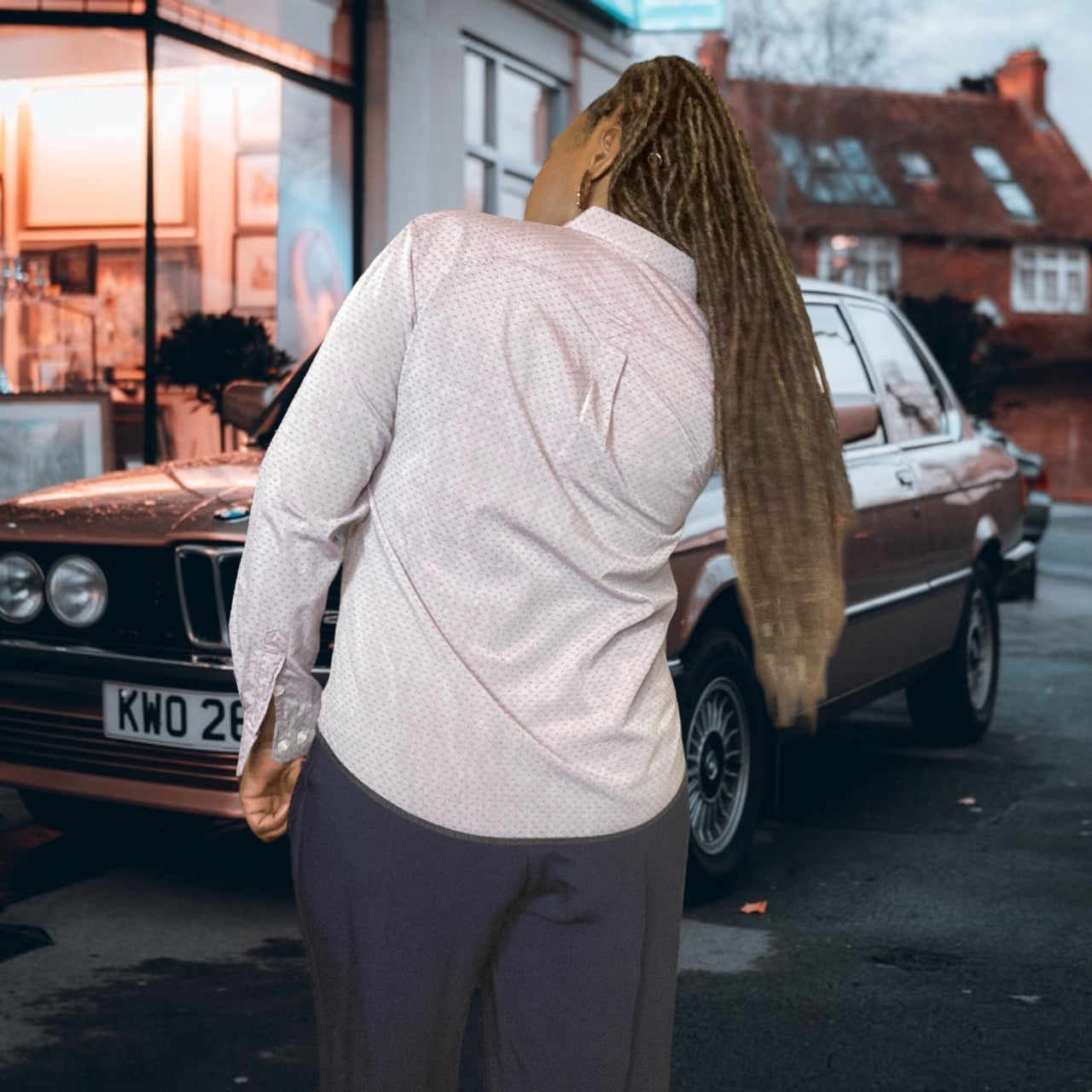 ZAK ❌ Ralph Lauren Custom Jacquard Mens Button Up Shirt Size M