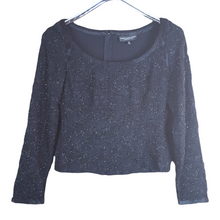 Load image into Gallery viewer, Carmen Marc Valvo Beaded Bodice Blouse Size 4
