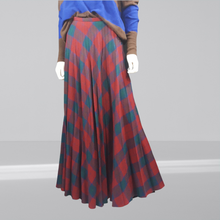 Load image into Gallery viewer, Wool 1970s Red Buffalo Plaid Maxi Skirt size S
