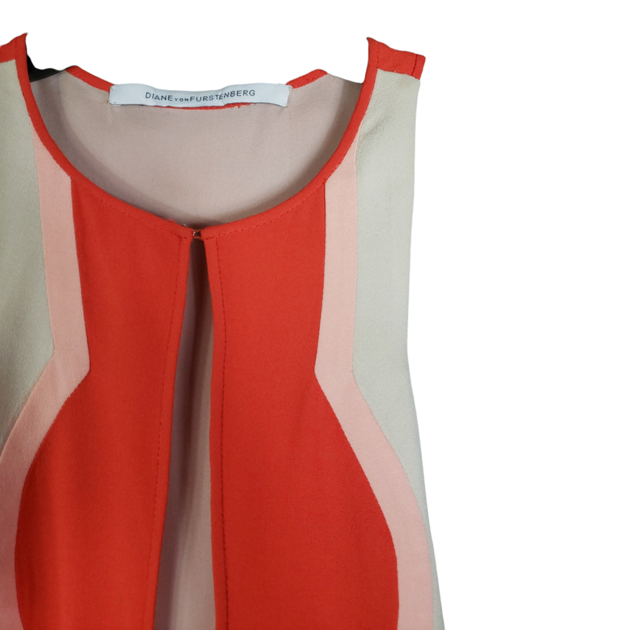DvF Silk MOD Color Block Geometric Mini Dress/Tunic Size 2