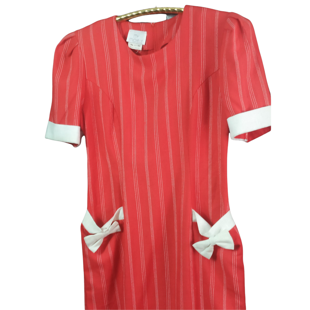 My Michelle Red Pinstripe Wiggle Dress Size 10