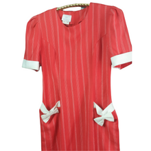 Load image into Gallery viewer, My Michelle Red Pinstripe Wiggle Dress Size 10
