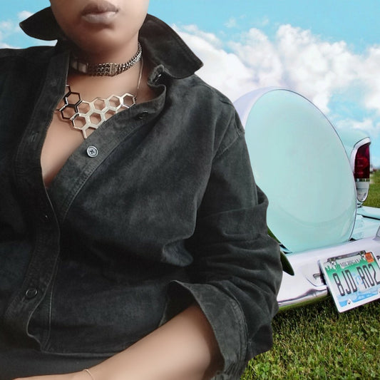 Lewmagram Suede Bodysuit Size L