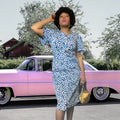 Laine Seedy Wiggle Dress Midi Dress with Flutter Sleeves Size M