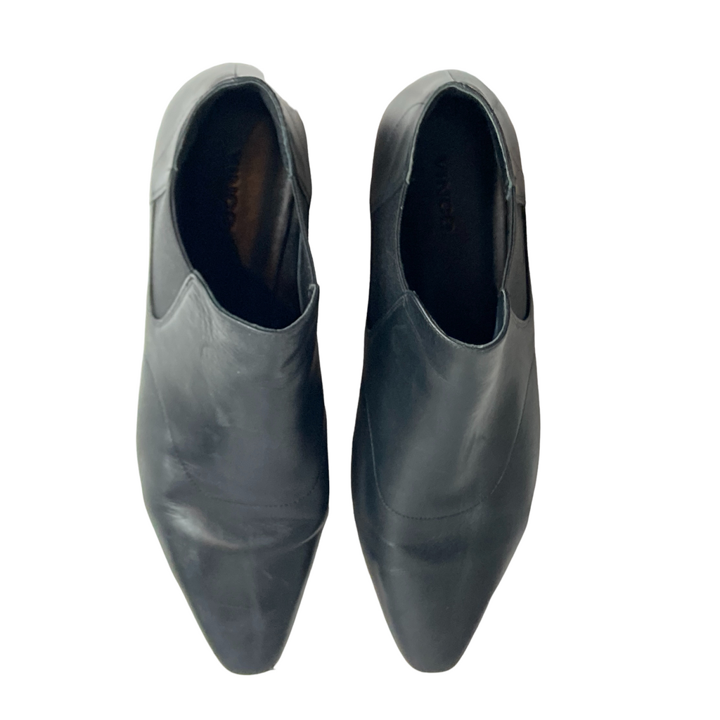 Vince Chelsea Black Leather Booties Size