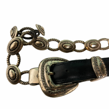 Load image into Gallery viewer, Vintage Leather and Sterling Silver Belt Size M
