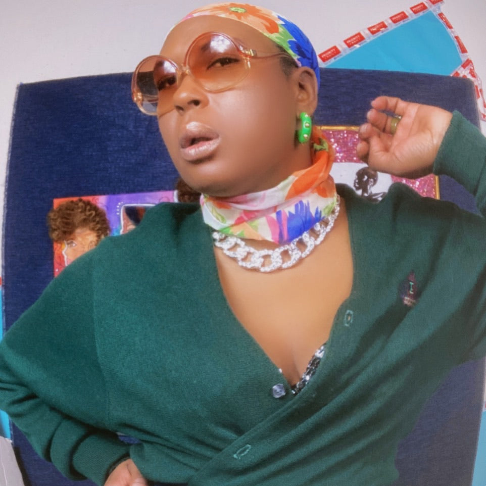 Image Gang_Emerald_Cassie_Silver_Chain_Necklace_Lucille Golden _Vintage_Black Owned