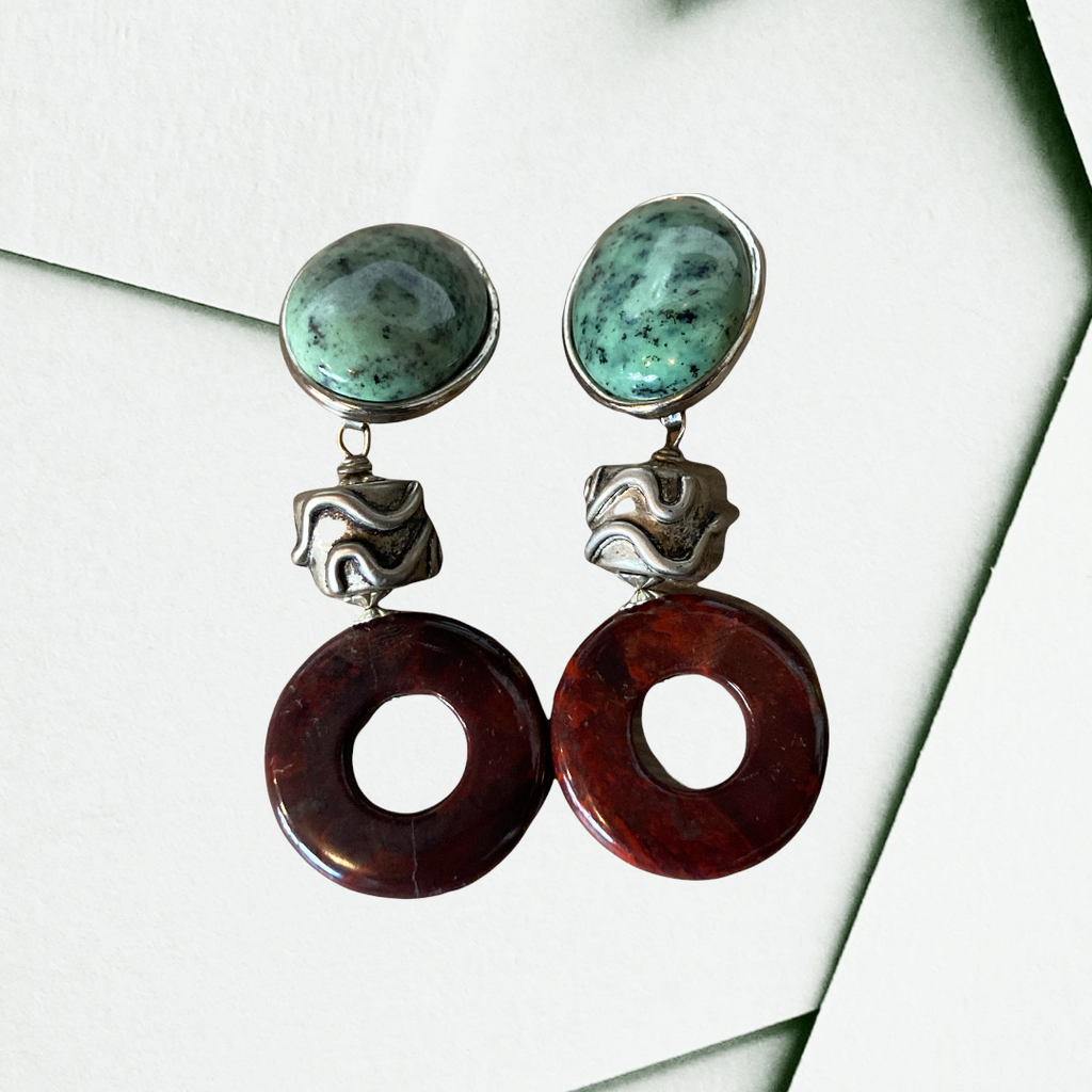 Vintage Gemstone Dangle Earrings