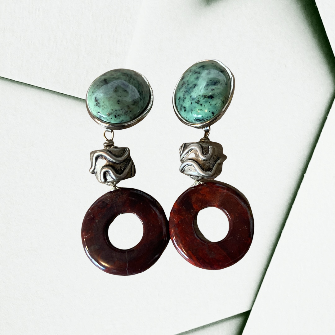 Vintage Gemstone Dangle Earrings