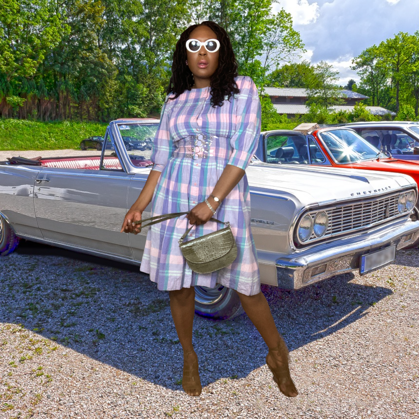 Matti Sport Purple Madras Plaid Dress